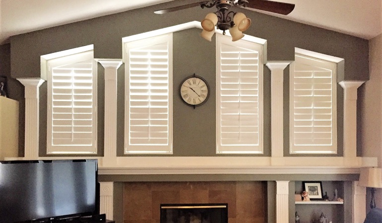 Polywood Shutters in Family Room in Cincinnati